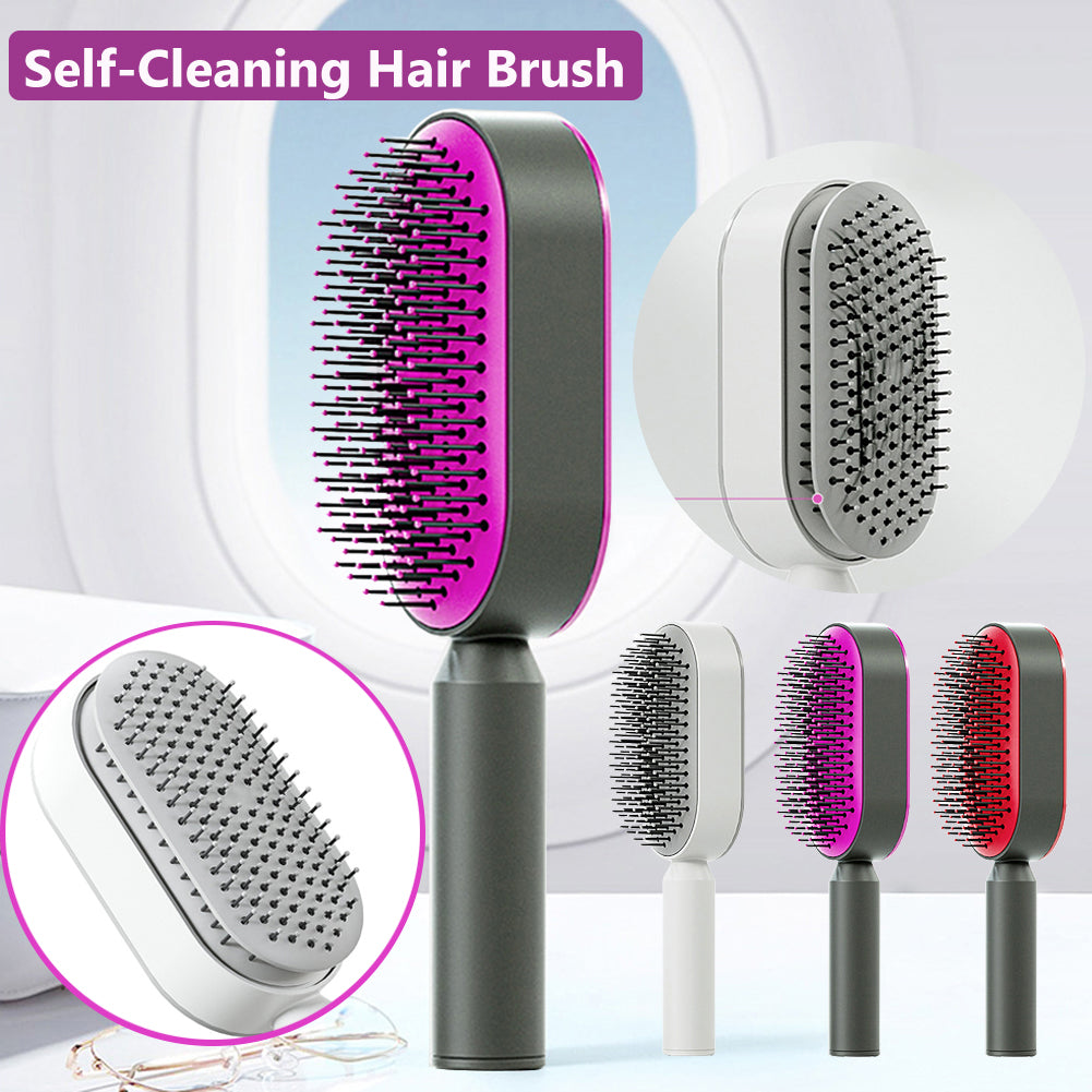 Hair Care Gift Set — Gold Microneedle Dermaroller With 6 + Self Cleaning Hair Brush For Women + Afro Kinky Curly Hair Wigs Afro Kin