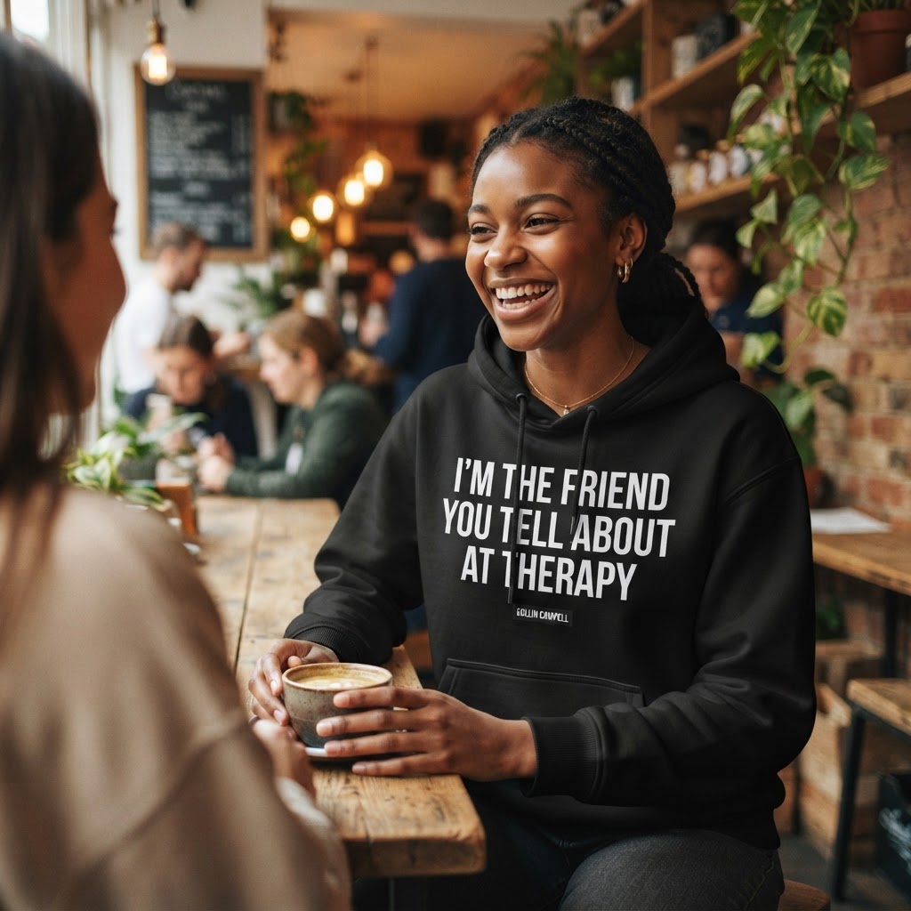 I'm the Friend You Tell About at Therapy — Premium Hoodie | COLLIN CAMPELL product image