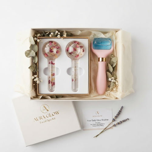 At-Home Spa Gift Set — Ice Globe Facial Rollers (pair) + Ice roller face roller beauty rolle