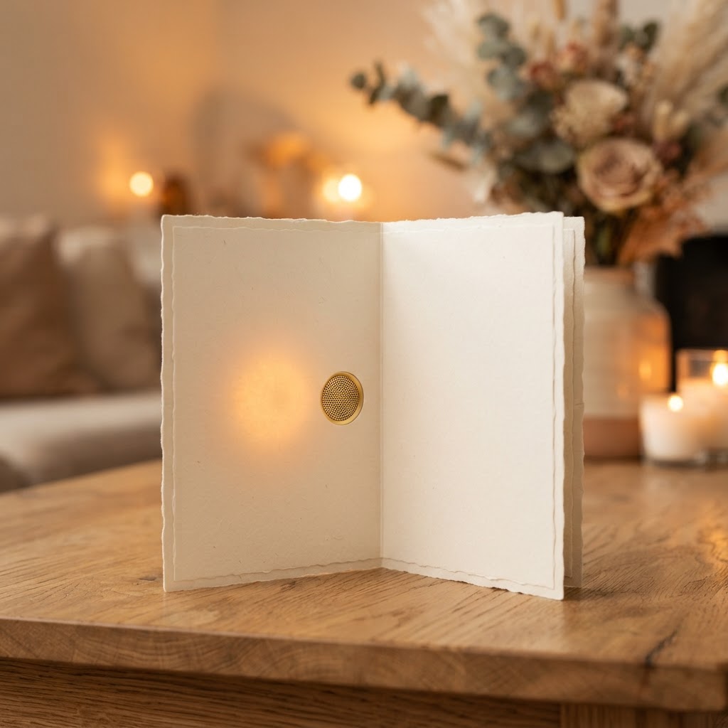 VoiceHeat Greeting Card — Record Your Voice, Warm Their Hands