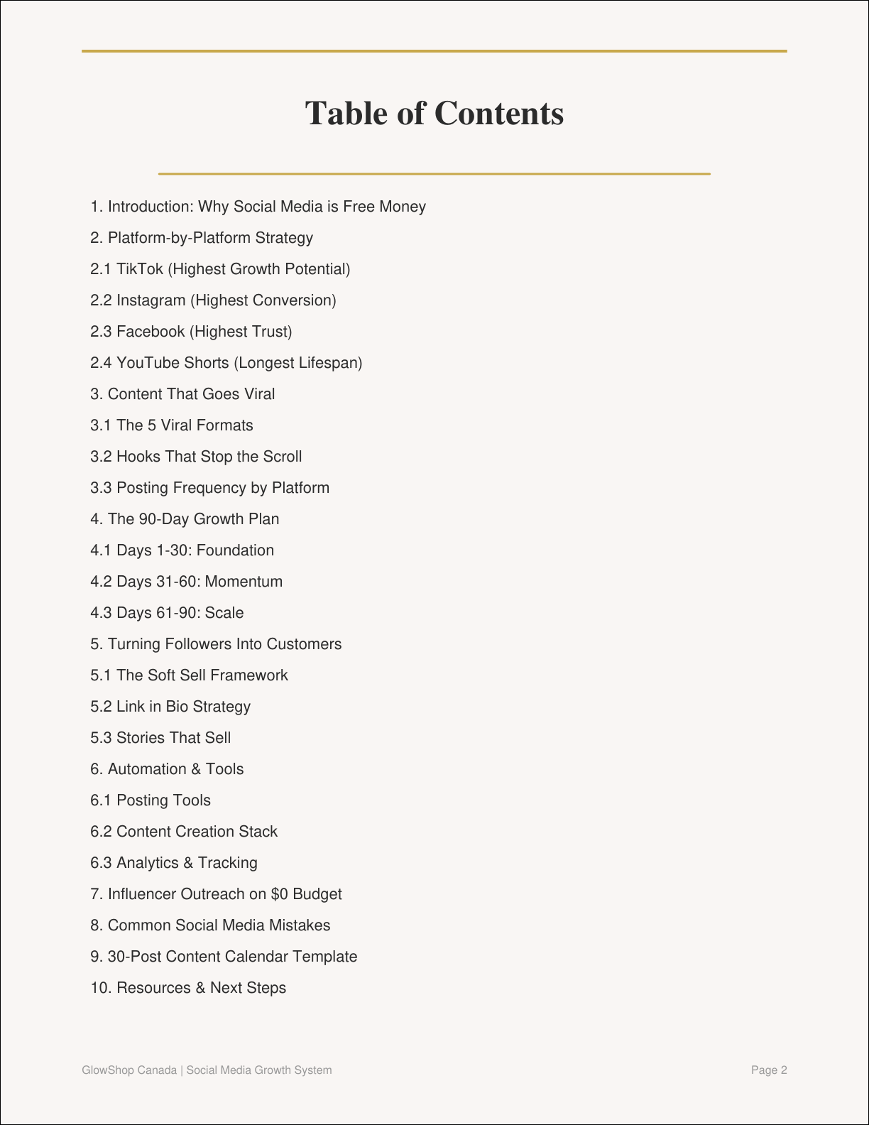 Preview: Table of Contents