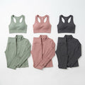 Women's 3-Piece Activewear Set — Sports Bra, Leggings & Jacket