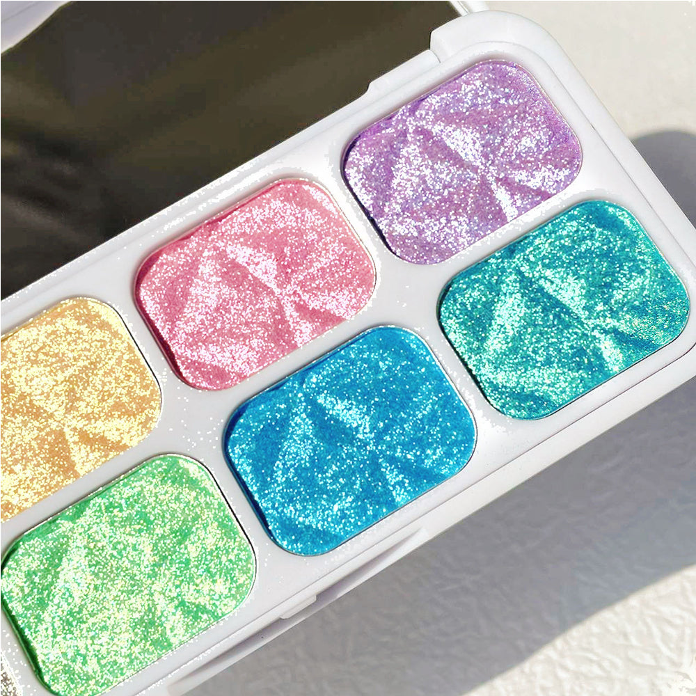 8 Colors Macaron Chameleon Eye Shadow Plate,Shimmer, Glitter