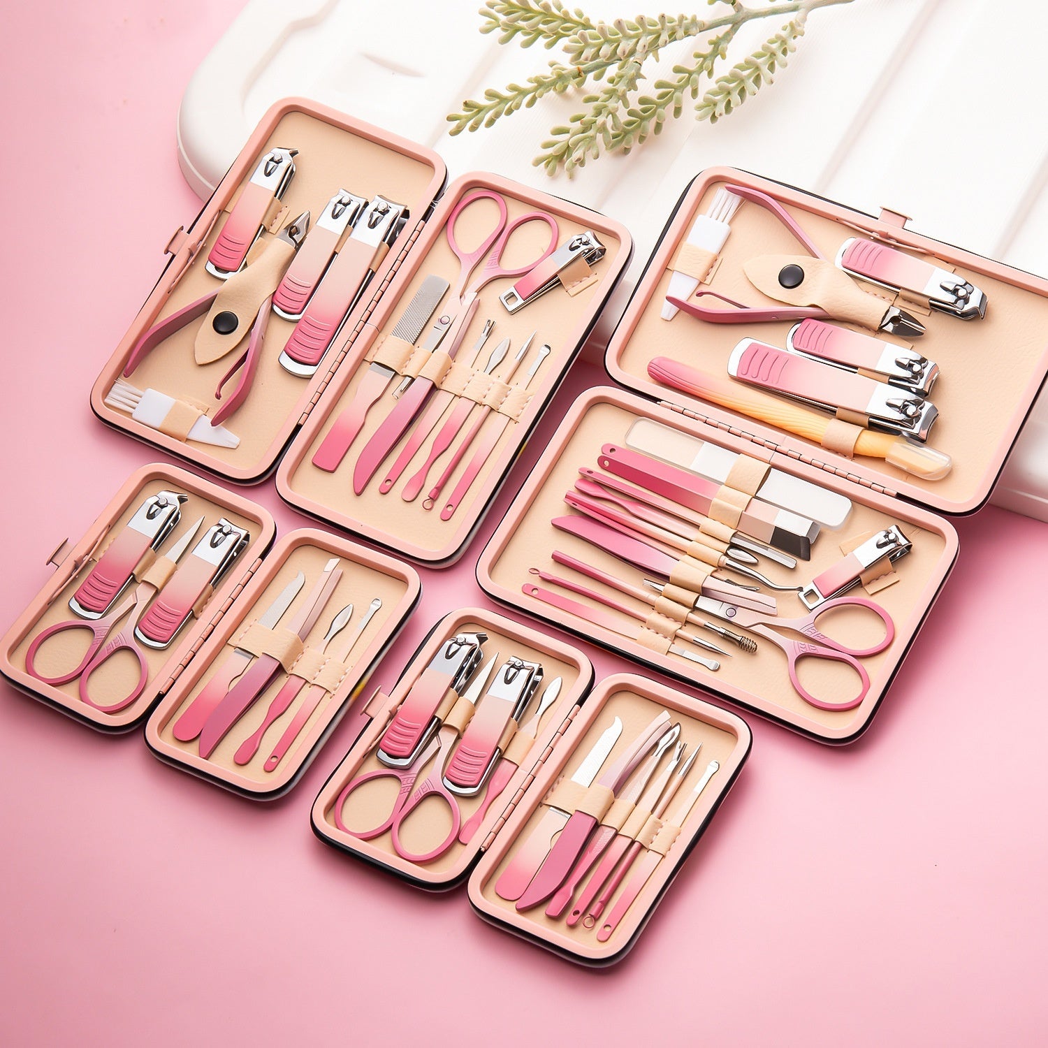 Nail Care Gift Set — Nail Clippers Manicure Cuticle Nipp + Gradient Color Nail Clippers Suit S