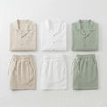 Men's Linen 2-Piece Casual Set — Short Sleeve Shirt & Drawstring Shorts