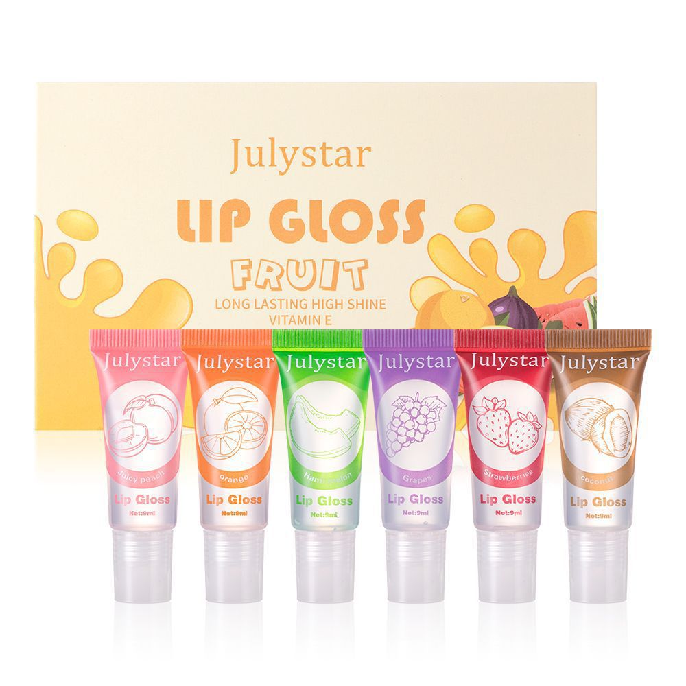 Vitamin E Moisturizing Fruit Flavored Transparent Lip Oil 6-pack