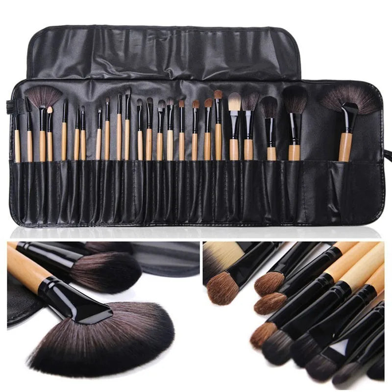 Glam Gift Box — Gift Bag Of 24 Pcs Makeup Brush Set + Multi Color Eye Black For Stage Mak