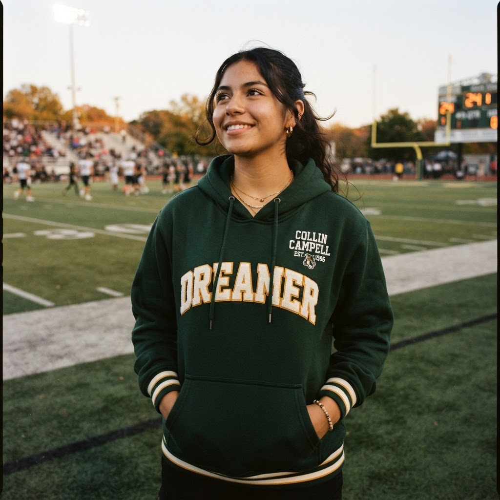Dreamer Varsity Hoodie — Premium Retro 90s Aesthetic | COLLIN CAMPELL product image