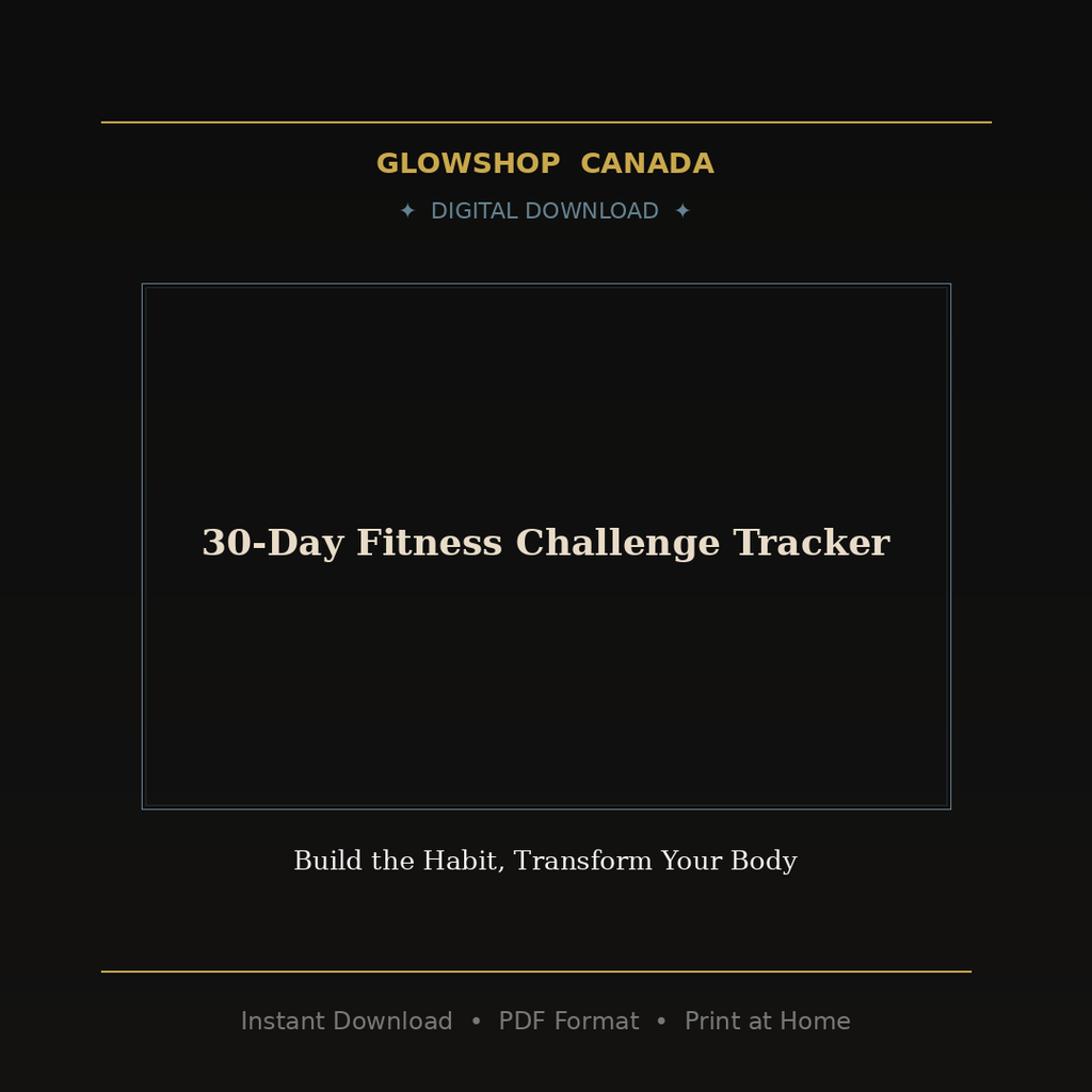 30-Day Fitness Challenge Tracker - Digital Download