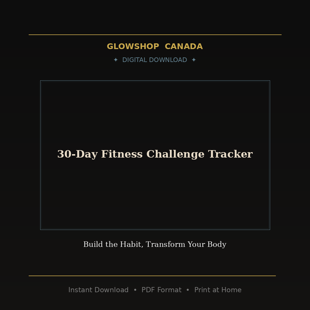 30-Day Fitness Challenge Tracker - Digital Download
