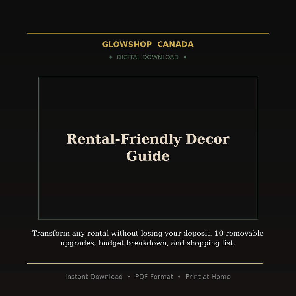 Rental-Friendly Decor Guide - Digital Download
