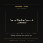 Social Media Content Calendar - Digital Download