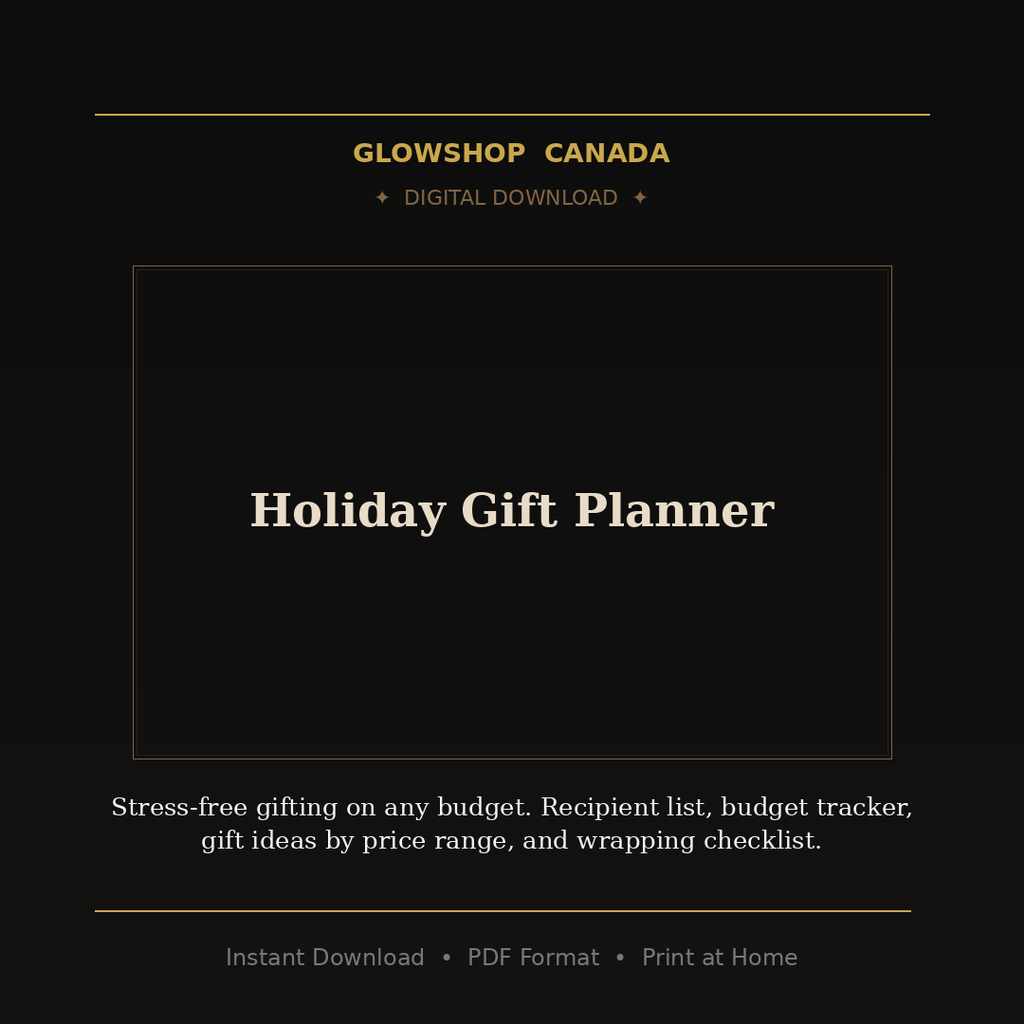 Holiday Gift Planner - Digital Download