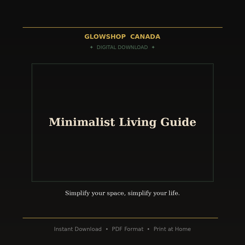 Minimalist Living Guide - Digital Download