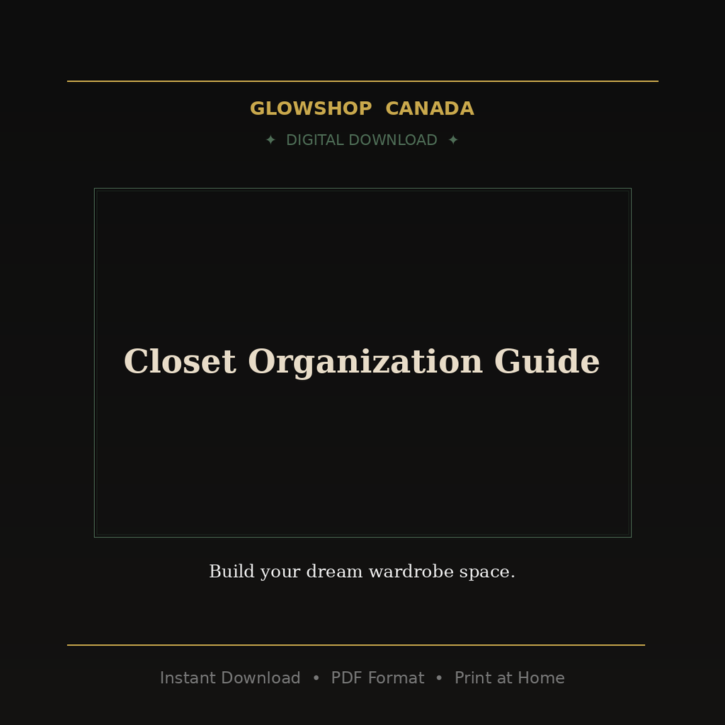 Closet Organization Guide - Digital Download