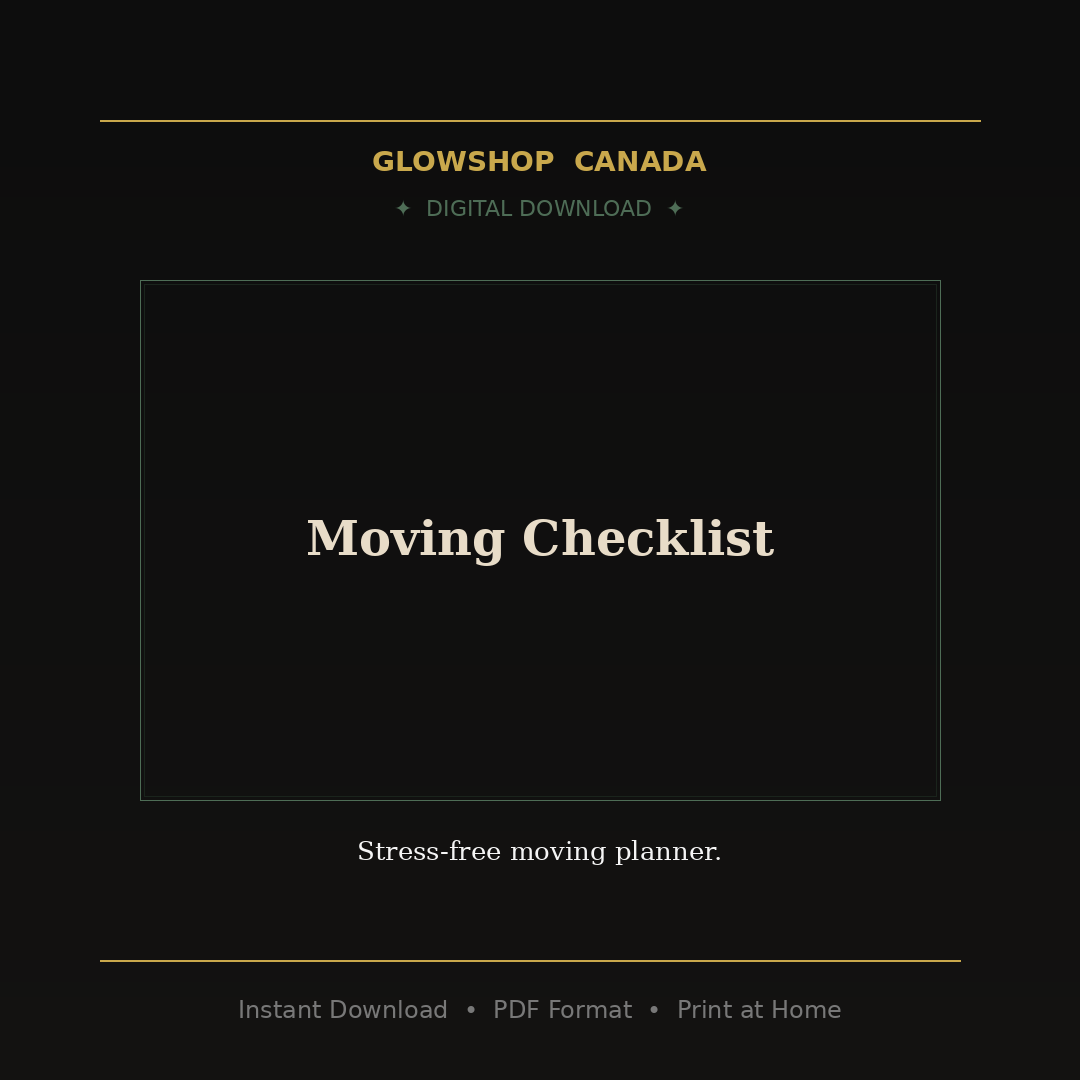 Moving Checklist - Digital Download