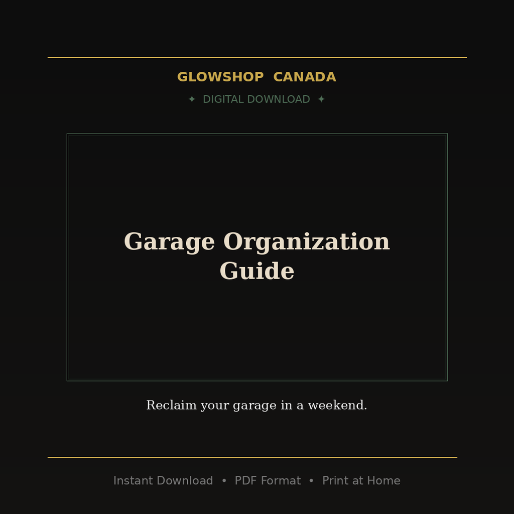 Garage Organization Guide - Digital Download