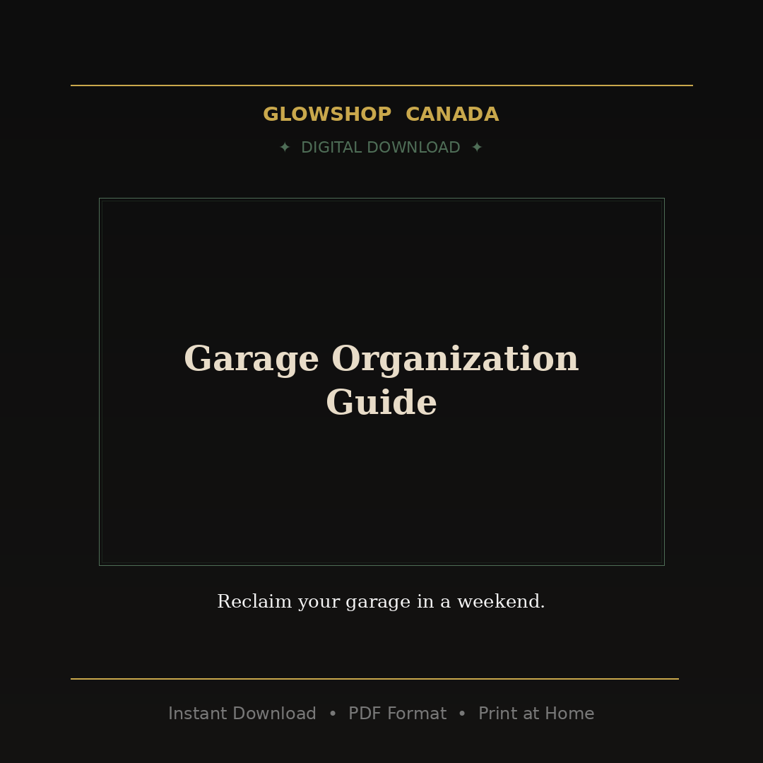Garage Organization Guide - Digital Download