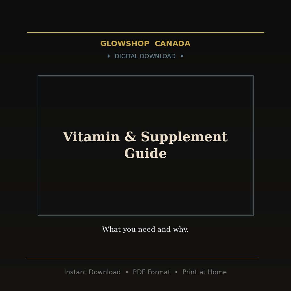 Vitamin & Supplement Guide - Digital Download