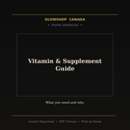 Vitamin & Supplement Guide - Digital Download