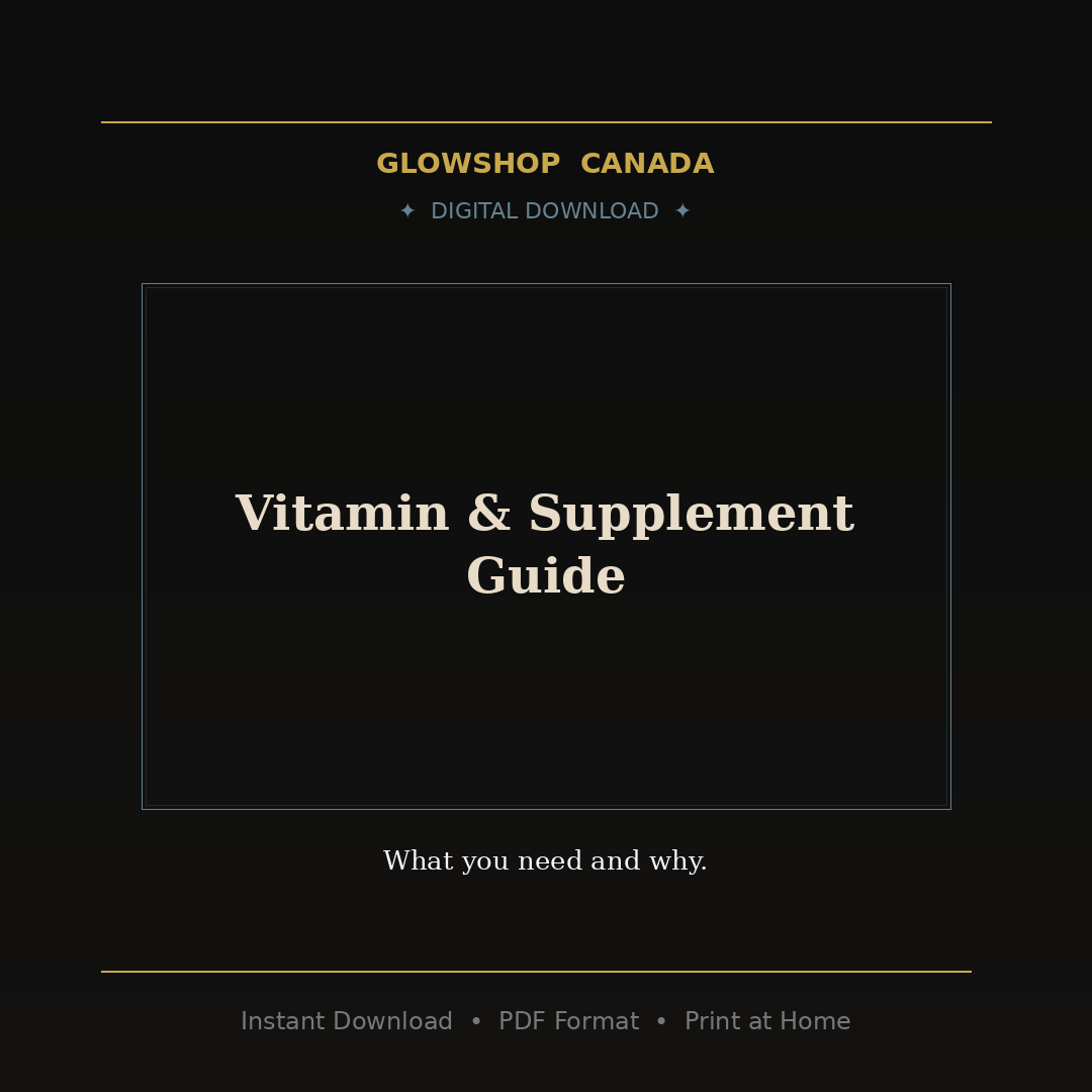 Vitamin & Supplement Guide - Digital Download