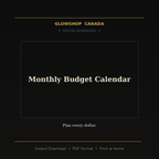 Monthly Budget Calendar - Digital Download product image