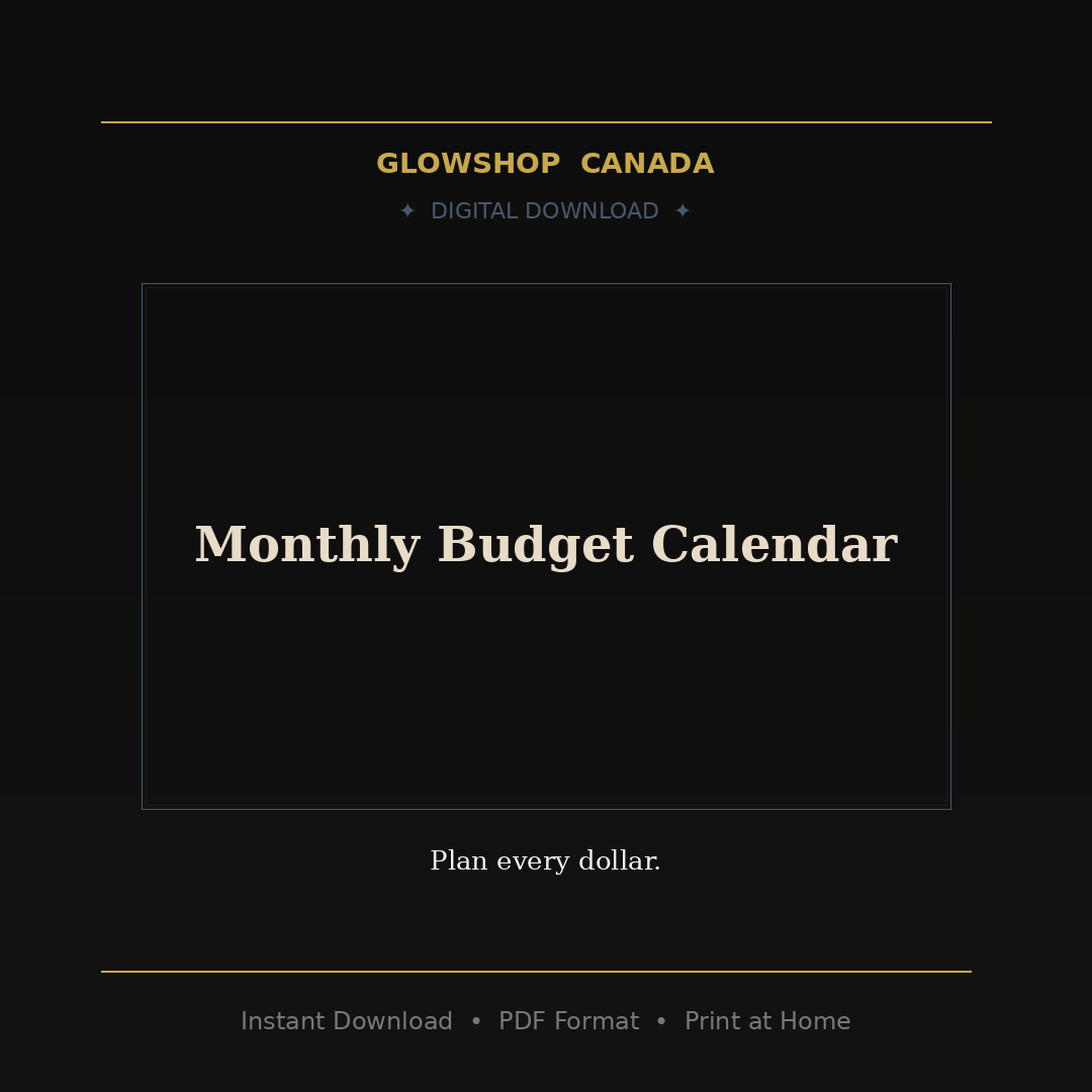 Monthly Budget Calendar - Digital Download product image