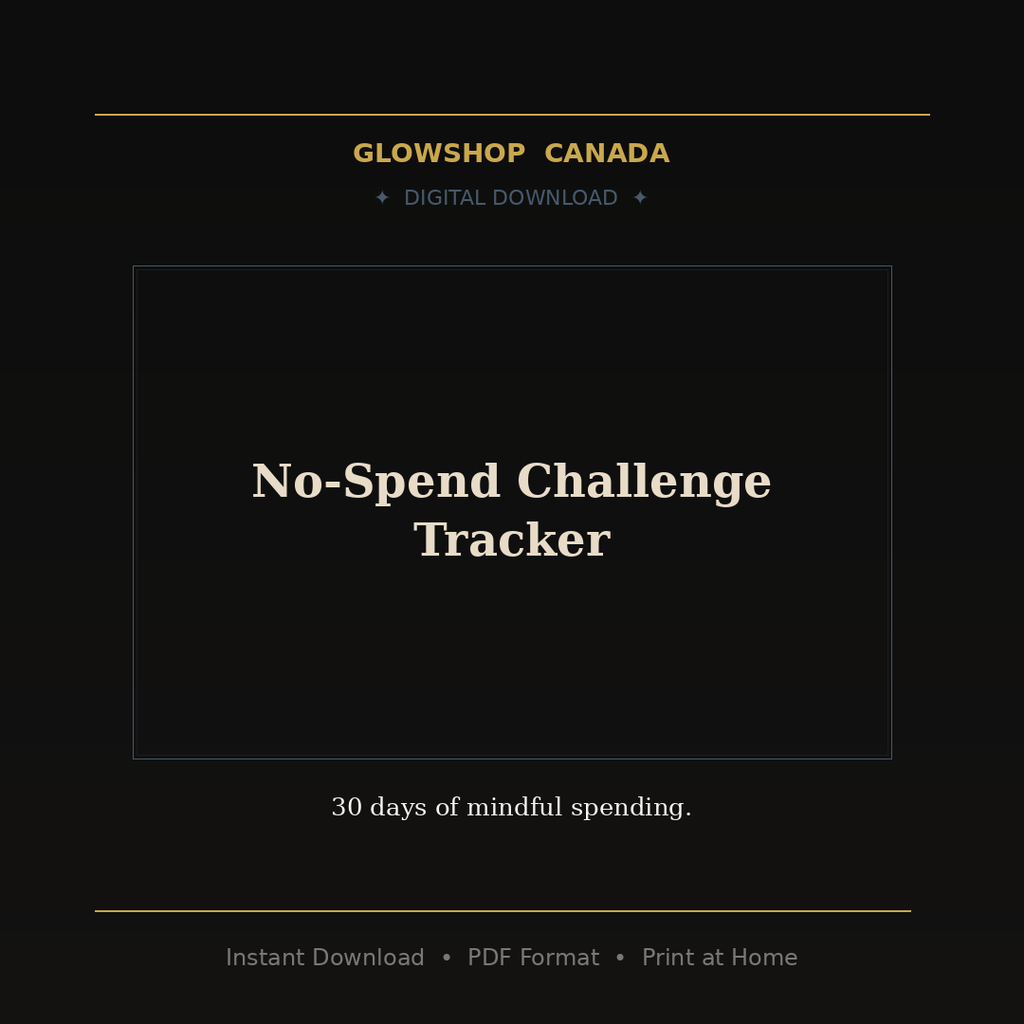 No-Spend Challenge Tracker - Digital Download