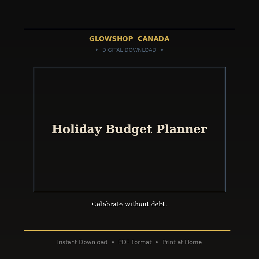 Holiday Budget Planner - Digital Download