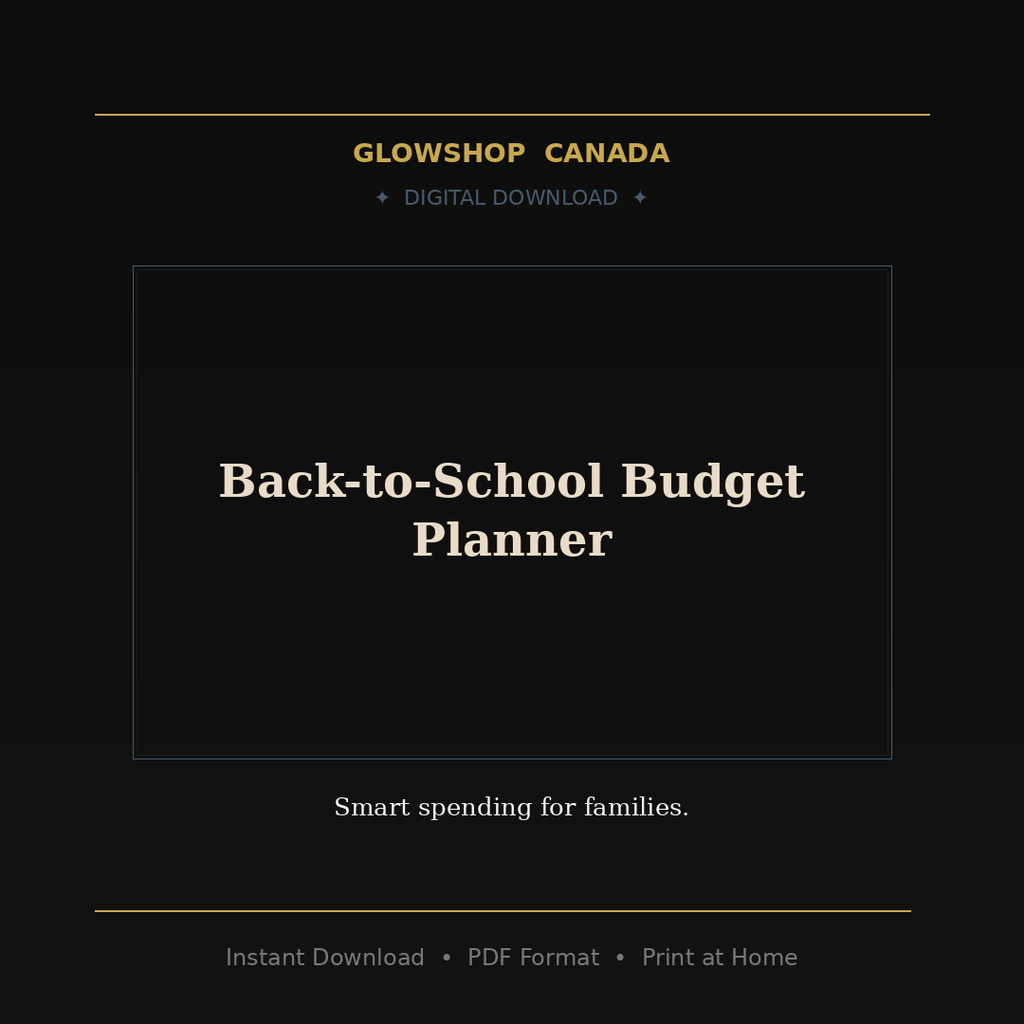 Back-to-School Budget Planner - Digital Download