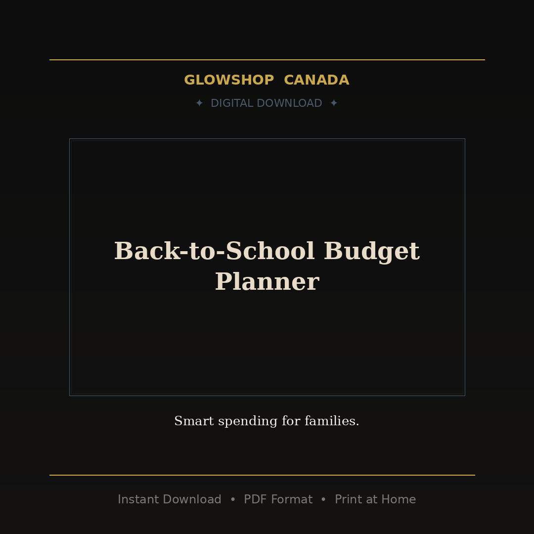 Back-to-School Budget Planner - Digital Download