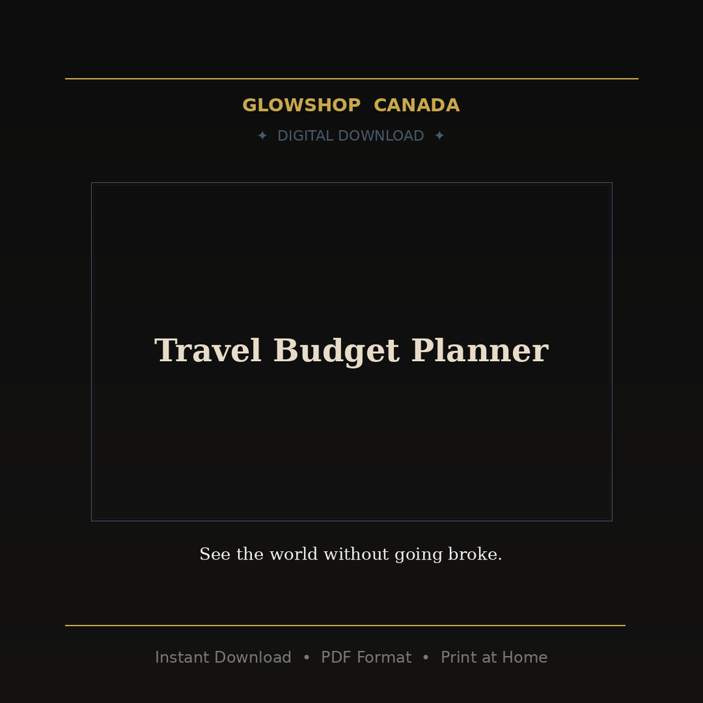 Travel Budget Planner - Digital Download