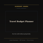Travel Budget Planner - Digital Download