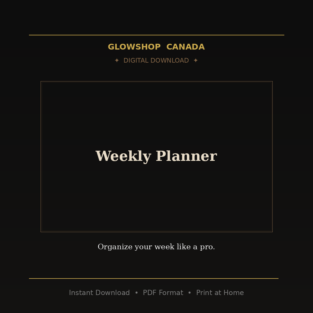 Weekly Planner - Digital Download