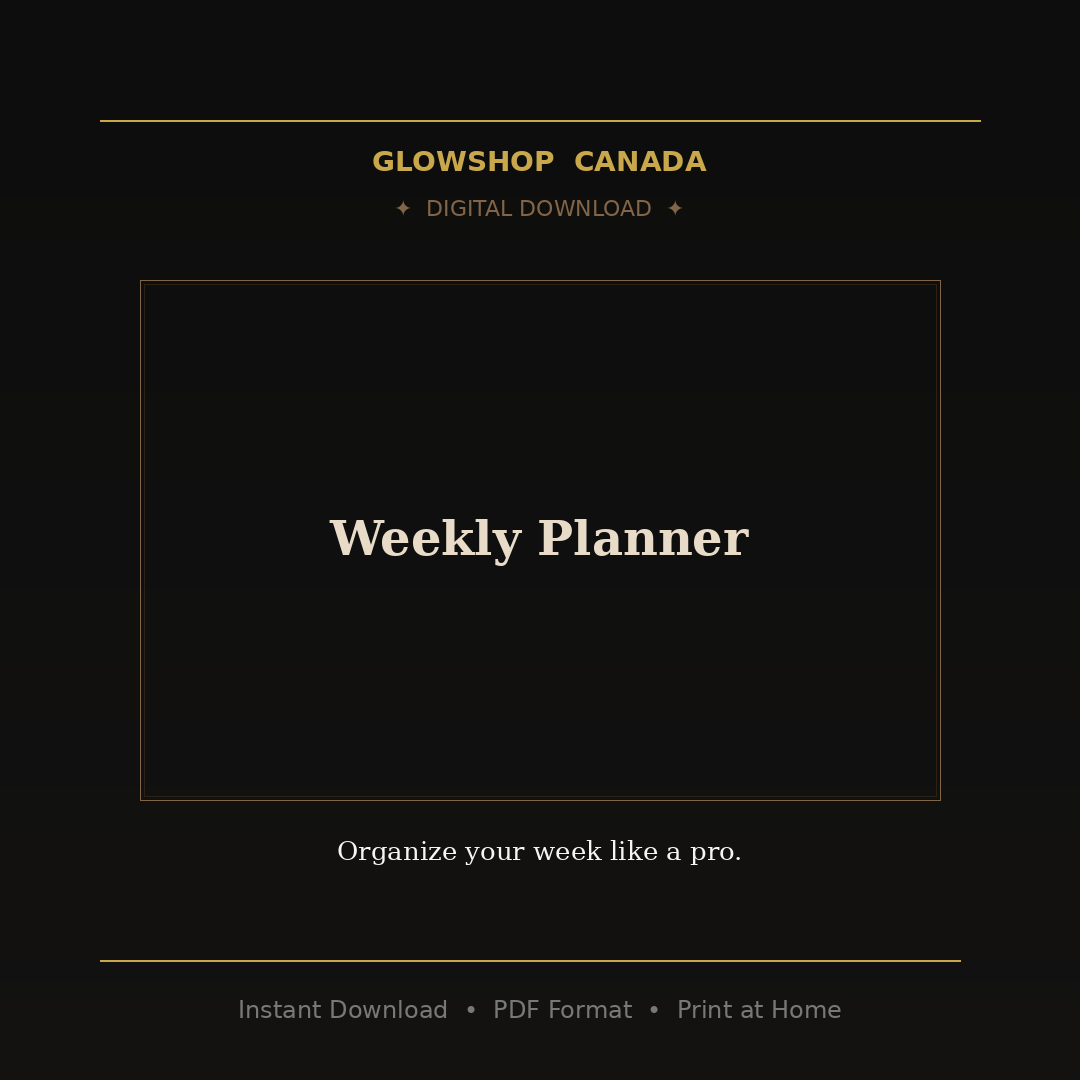 Weekly Planner - Digital Download