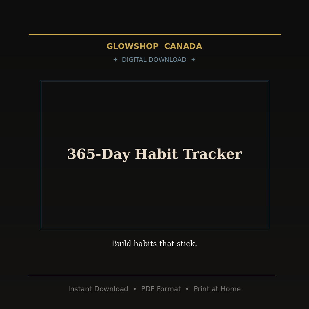 365-Day Habit Tracker - Digital Download