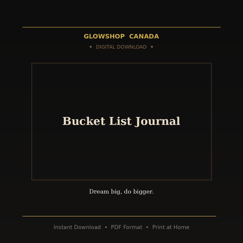 Bucket List Journal - Digital Download