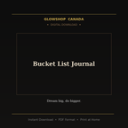Bucket List Journal - Digital Download