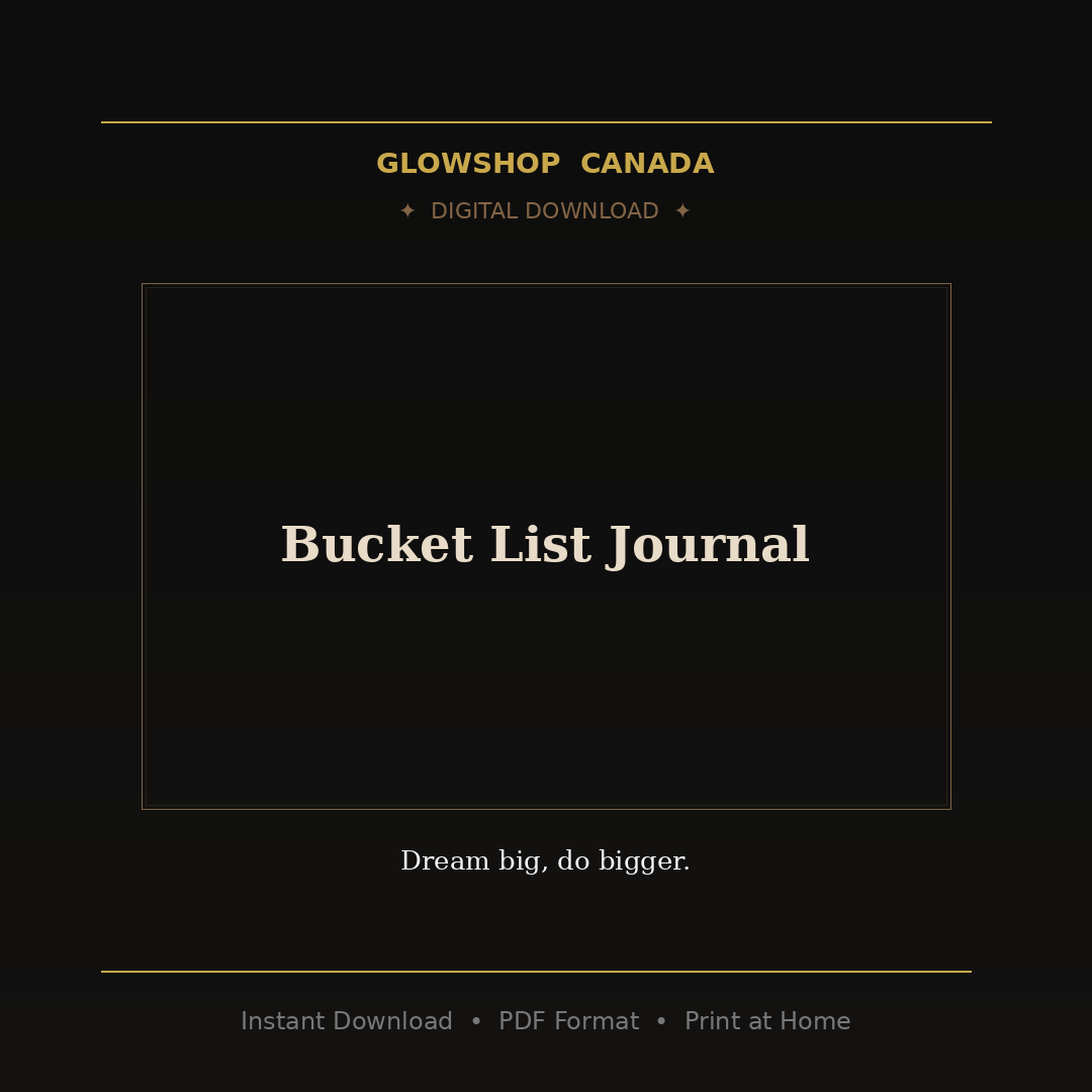 Bucket List Journal - Digital Download