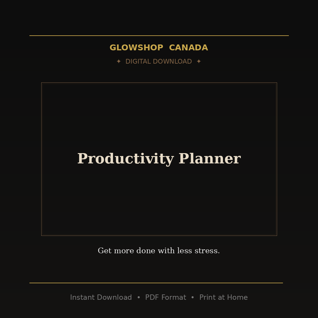 Productivity Planner - Digital Download