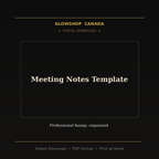 Meeting Notes Template - Digital Download