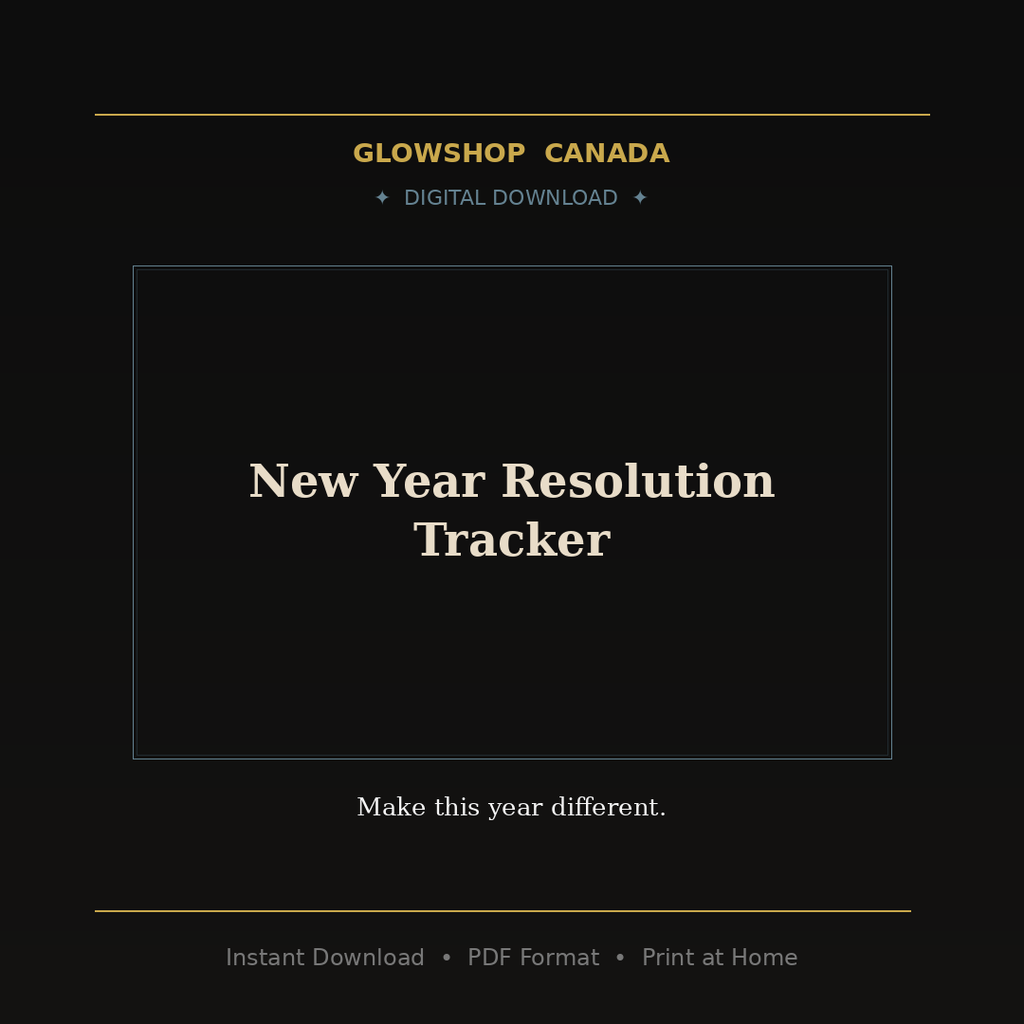 New Year Resolution Tracker - Digital Download