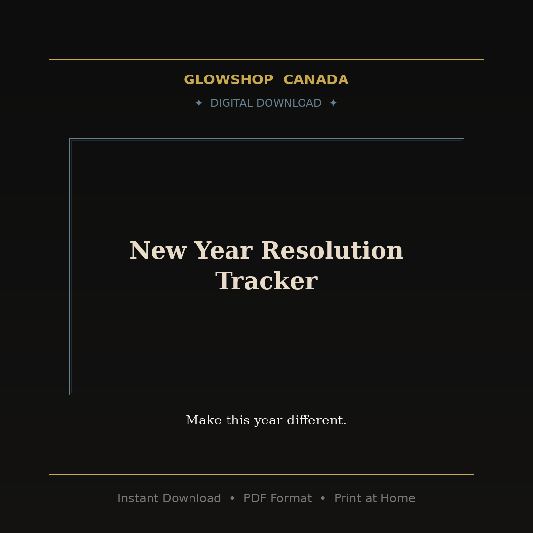 New Year Resolution Tracker - Digital Download