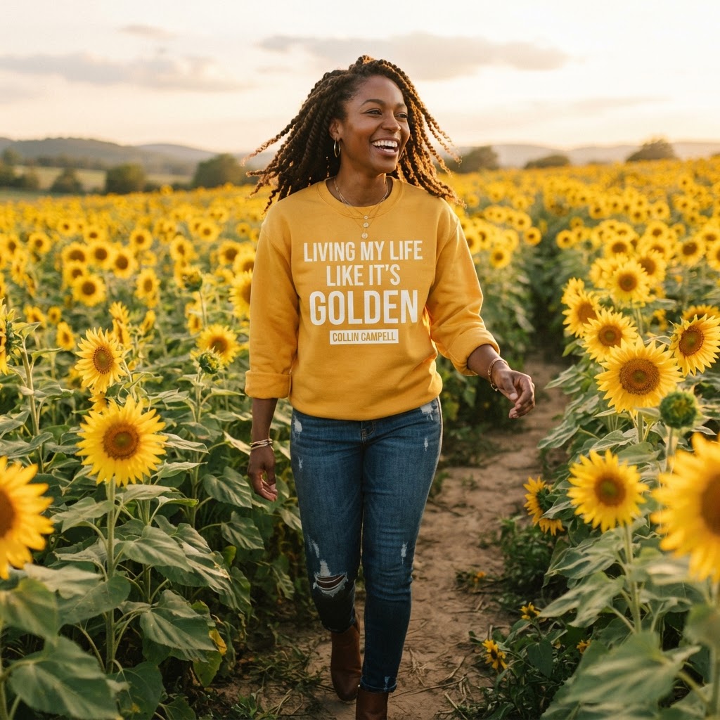 Living My Life Like It's Golden — Premium Sweatshirt | COLLIN CAMPELL product image