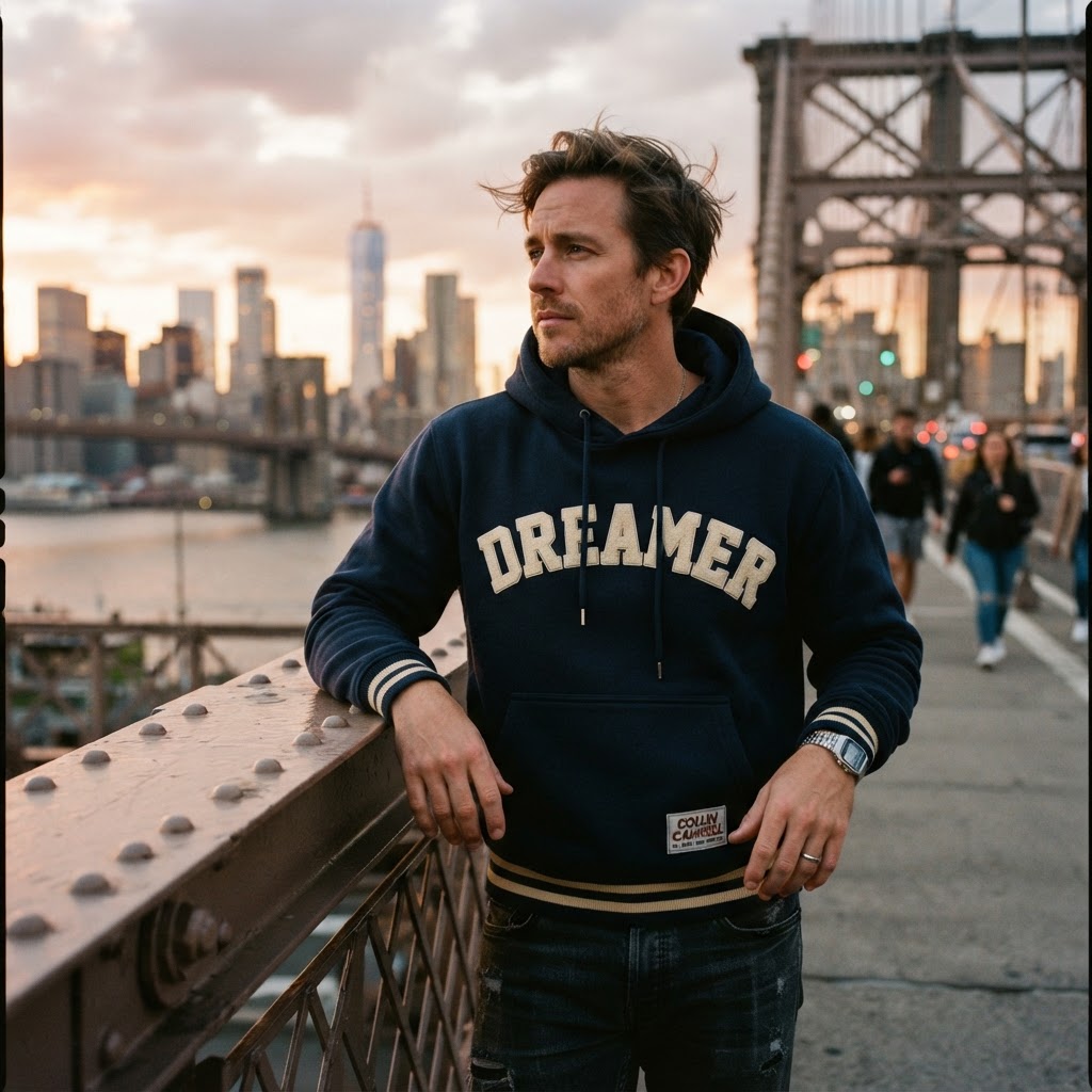 Dreamer Varsity Hoodie — Premium Retro 90s Aesthetic | COLLIN CAMPELL product image