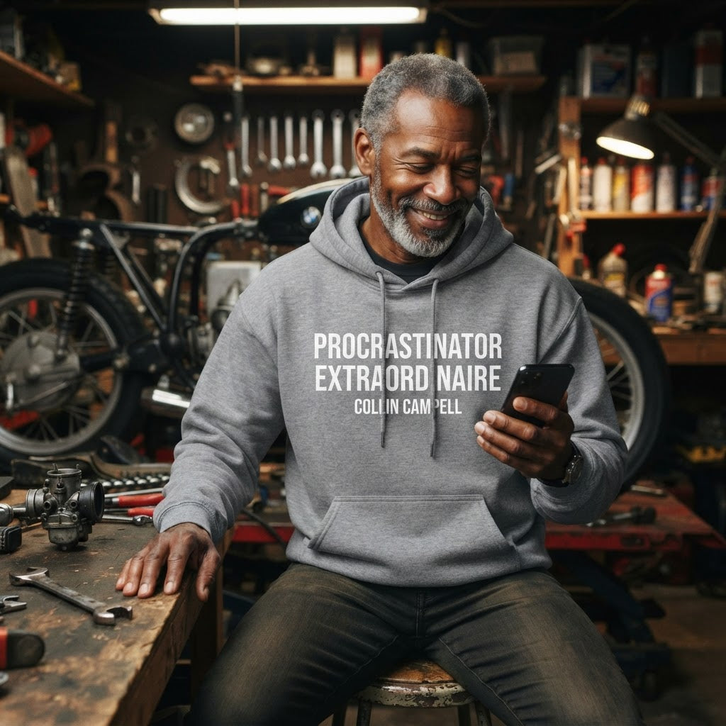 Procrastinator Extraordinaire — Premium Hoodie | COLLIN CAMPELL product image