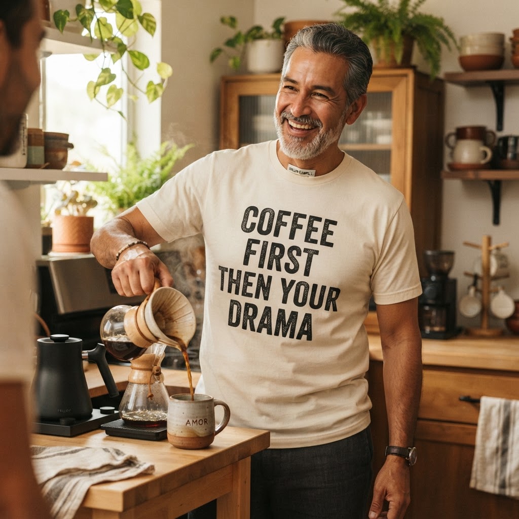 Coffee First Then Your Drama — Premium T-Shirt | COLLIN CAMPELL product image