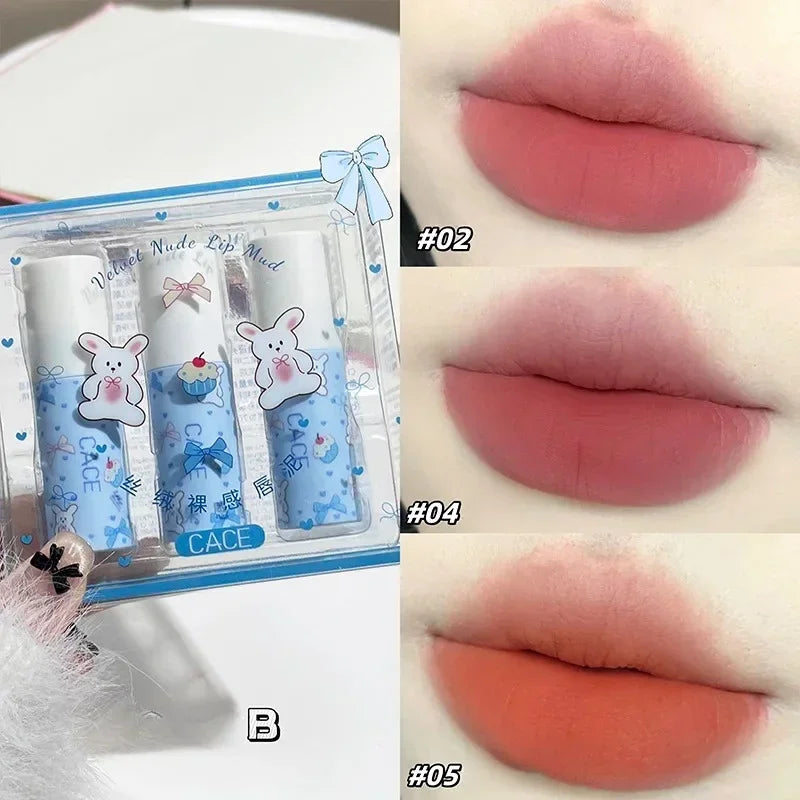 5PCS Cigarrette Lipsticks Set Matte Water Light Velvet Lip Glaze Long Lasting Waterproof Lip Gloss Nude Lip Tint Makeup Cosmetic