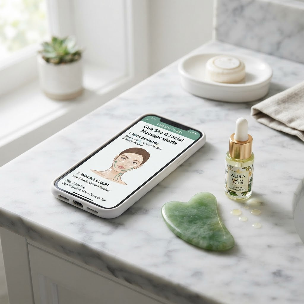 Gua Sha Facial Massage Guide device mockup