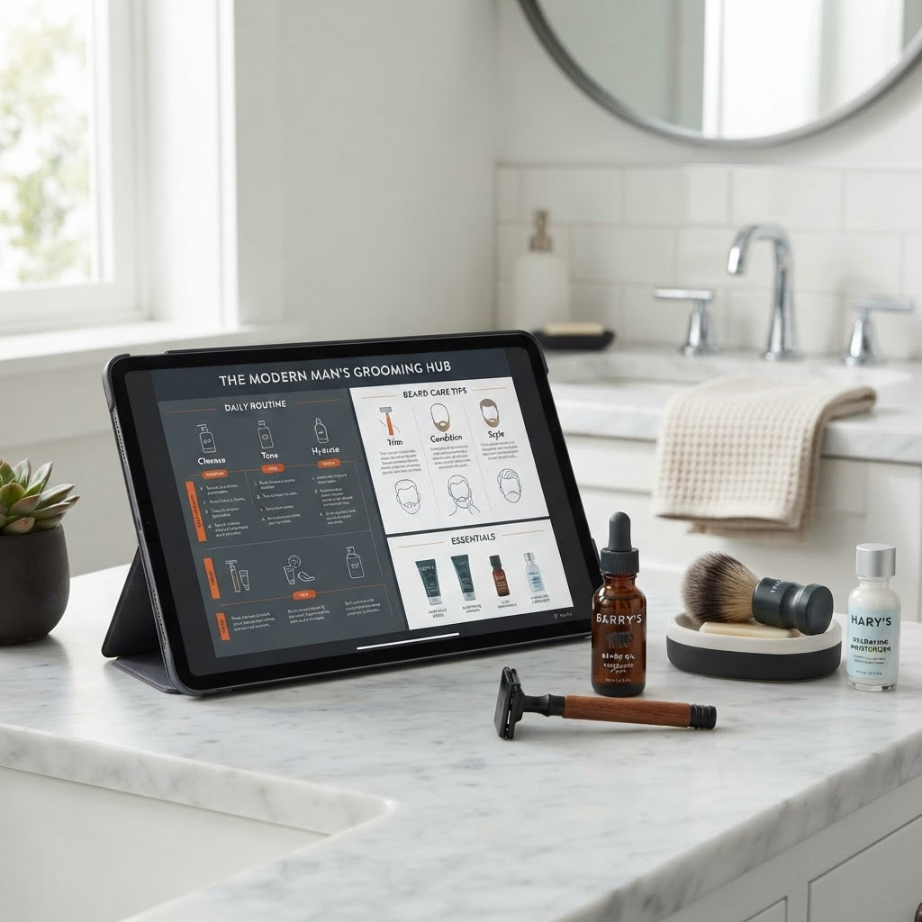 Mens Grooming Guide device mockup